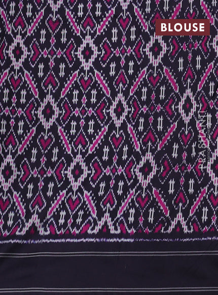 Off White & Navy Blue Pochampally Silk
