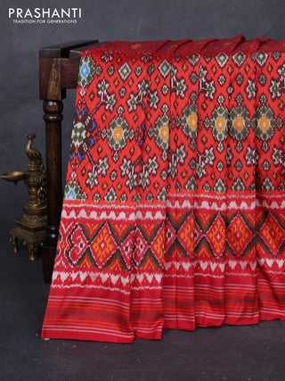 Orange & Red Pochampally Silk