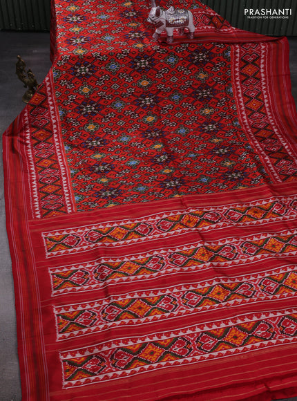Orange & Red Pochampally Silk