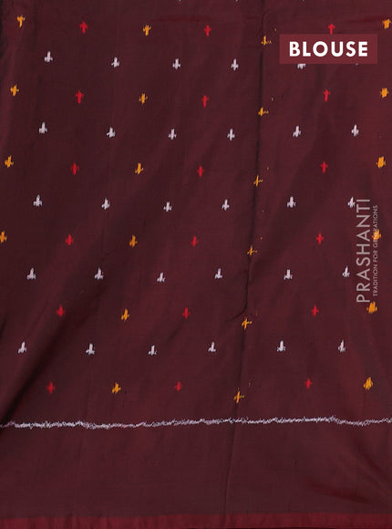 Peach  & Maroon Pochampally Silk