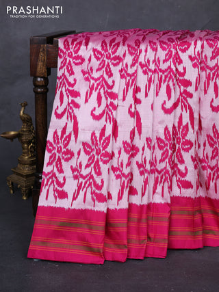 Light Pink & Pink Pochampally Silk