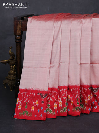 Peach & Red Pochampally Silk