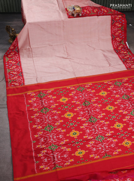 Peach & Red Pochampally Silk