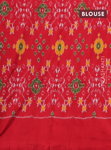 Peach & Red Pochampally Silk