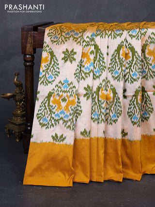 Pale Yellow & Mustard Pochampally Silk