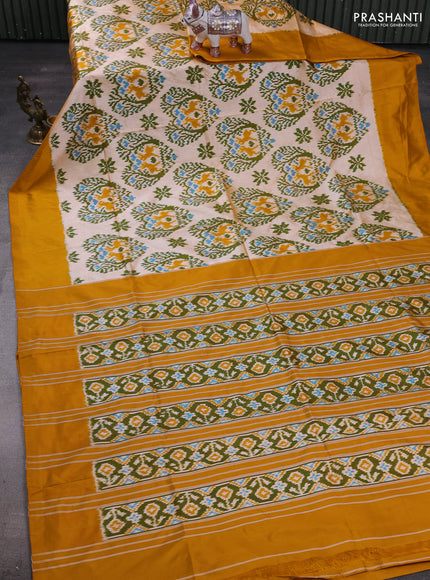Pale Yellow & Mustard Pochampally Silk