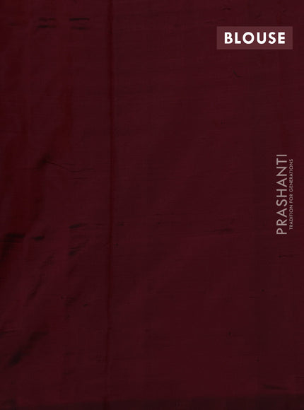 Grey & Maroon Pochampally Silk