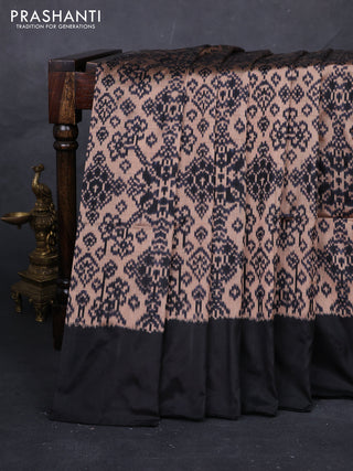 Pastel Peach & Black Pochampally Silk