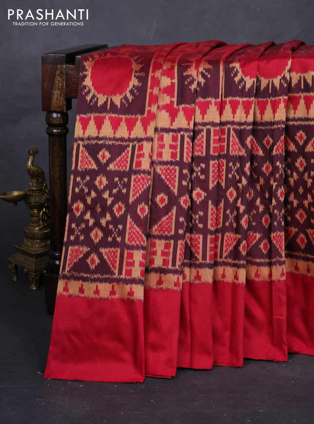Maroon & Red Pochampally Silk