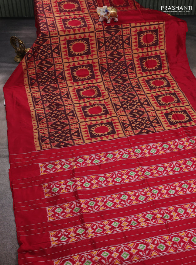 Maroon & Red Pochampally Silk