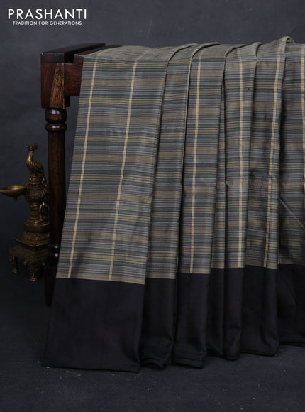 Grey & Black Pochampally Silk