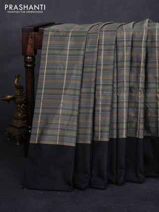 Grey & Black Pochampally Silk
