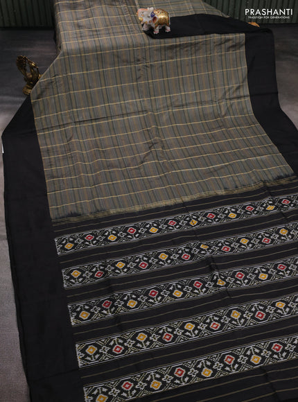 Grey & Black Pochampally Silk