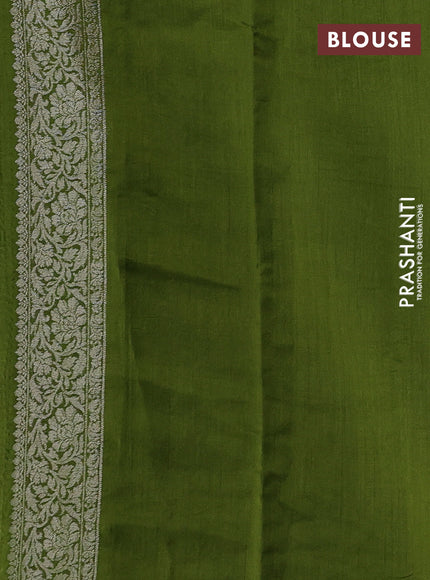 Pastel Green & Sap Green Chiniya Silk Saree - Weaves