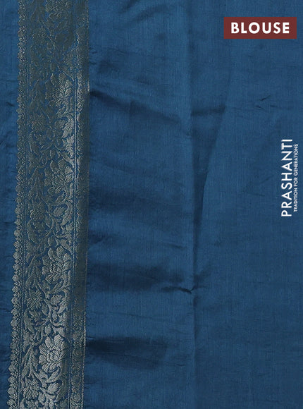 Pastel Blue & Peacock Blue Chiniya Silk Saree - Weaves