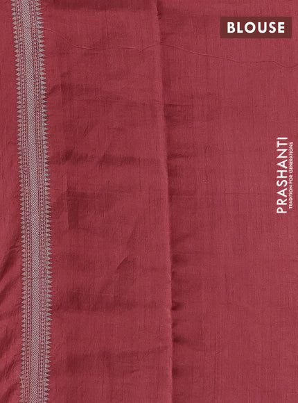 Peach & Maroon Chiniya Silk Saree - Weaves