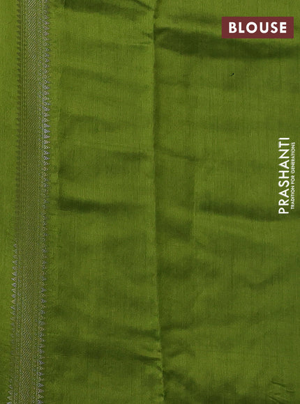 Pastel Green & Sap Green Chiniya Silk Saree - Weaves