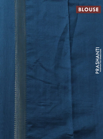 Pastel Blue & Peacock Blue Chiniya Silk Saree - Weaves