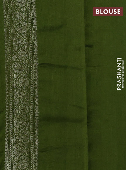 Pastel Green & Sap Green Chiniya Silk Saree - Buttas