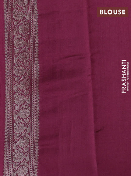 Mauve Pink & Maroon Chiniya Silk Saree - Buttas