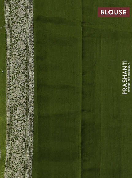 Pastel Green & Sap Green Chiniya Silk Saree - Buttas