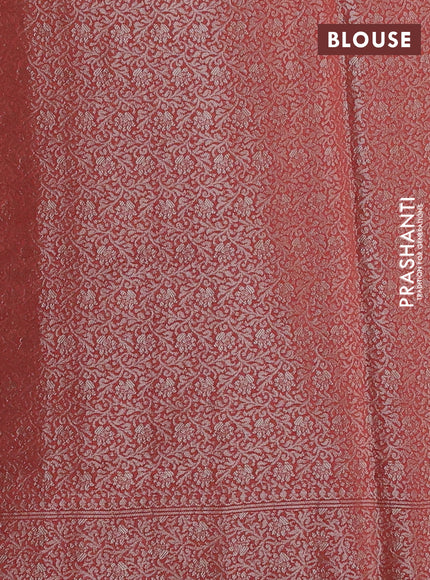 Peach & Maroon Chiniya Silk Saree - Buttas
