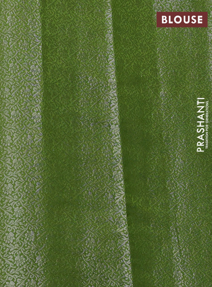 Pastel Green & Sap Green Chiniya Silk Saree - Buttas