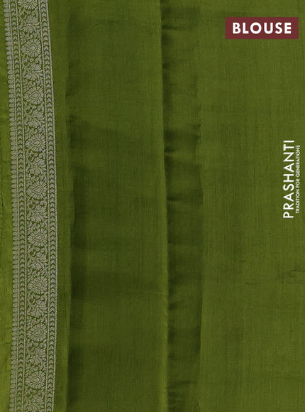Pastel Green & Sap Green Chiniya Silk Saree - Buttas