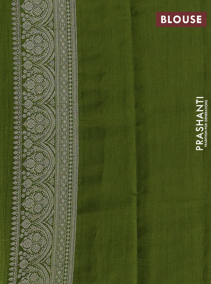 Pastel Green & Sap Green Chiniya Silk Saree - Weaves