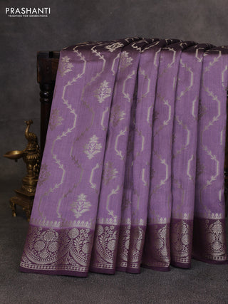 Pastel Purple & Purple Chiniya Silk Saree - Weaves