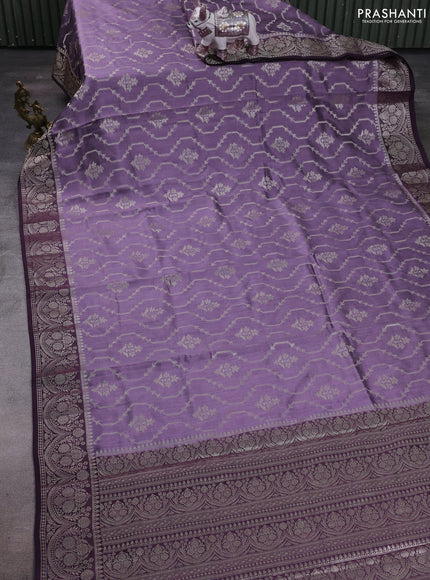 Pastel Purple & Purple Chiniya Silk Saree - Weaves