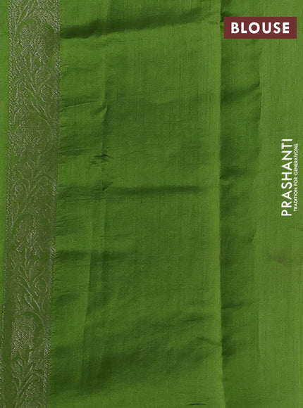 Pastel Green & Green Chiniya Silk Saree - Buttas
