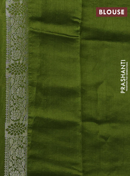 Pastel Green & Sap Green Chiniya Silk Saree - Buttas