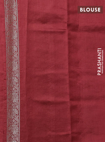 Peach  & Maroon Chiniya Silk Saree - Buttas