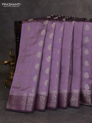 Pastel Purple & Purple Chiniya Silk Saree - Buttas