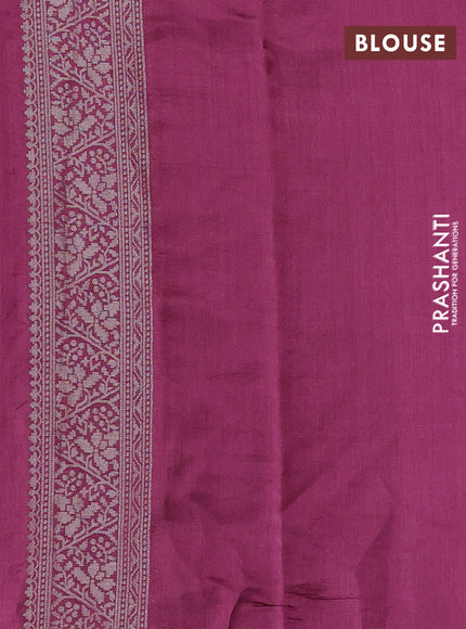 Mauve Pink & Maroon Chiniya Silk Saree - Buttas