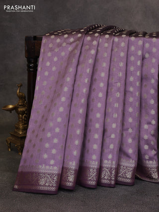 Pastel Purple & Purple Chiniya Silk Saree - Buttas