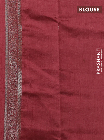 Peach  & Maroon Chiniya Silk Saree - Buttas