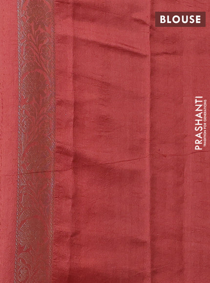 Peach  & Maroon Chiniya Silk Saree - Buttas