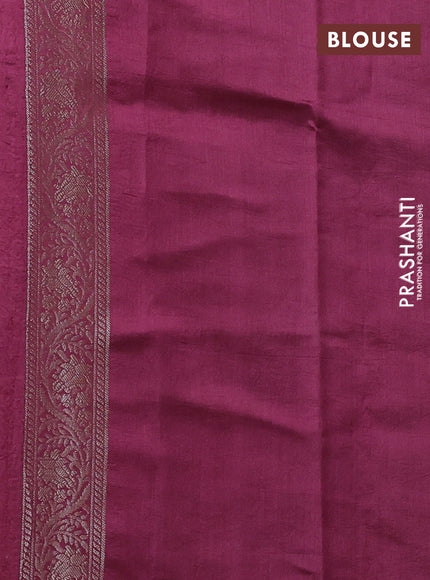 Mauve Pink & Maroon Chiniya Silk Saree - Buttas