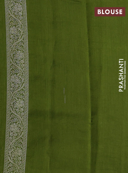 Pastel Green & Sap Green Chiniya Silk Saree - Buttas