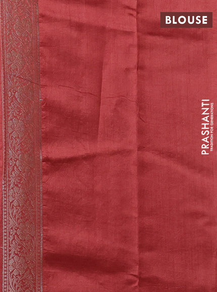 Peach & Maroon Chiniya Silk Saree - Buttas