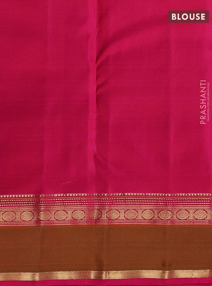 Maroon & Pink Pure Kanchipuram silk-Self emboss
