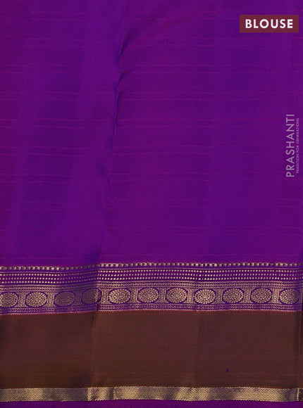 Peacock blue & Purple Pure Kanchipuram Silk-Self emboss