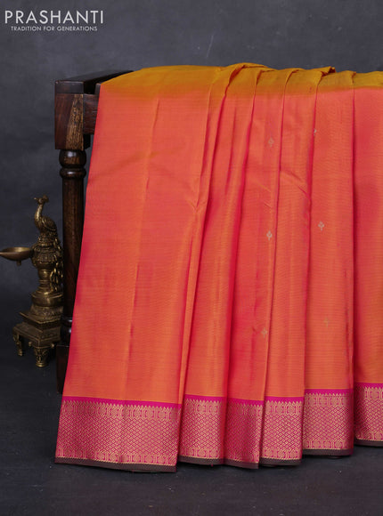 Mustard Yellow Pure Kanchipuram Silk-Butta