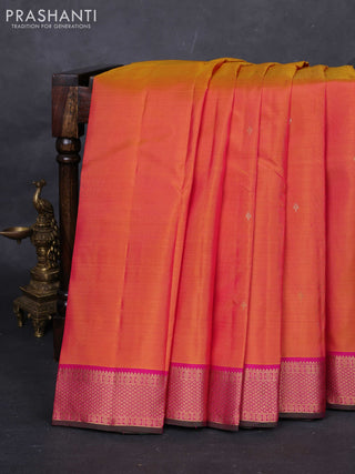 Mustard Yellow Pure Kanchipuram Silk-Butta
