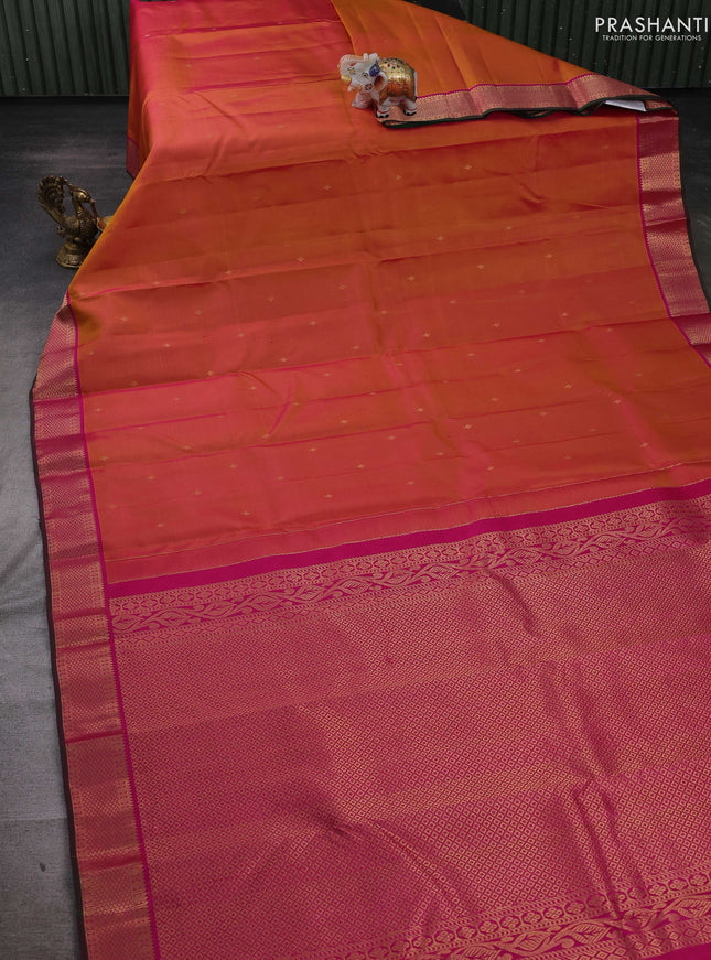 Mustard Yellow Pure Kanchipuram Silk-Butta