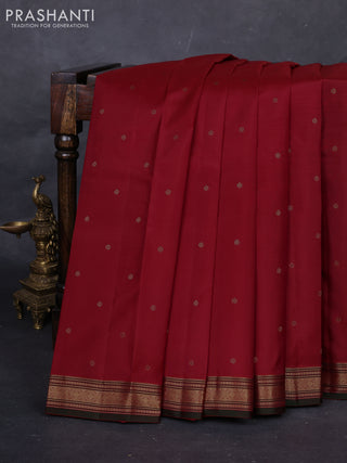 Maroon & Green Pure Kanchipuram Silk-Butta