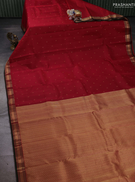 Maroon & Green Pure Kanchipuram Silk-Butta