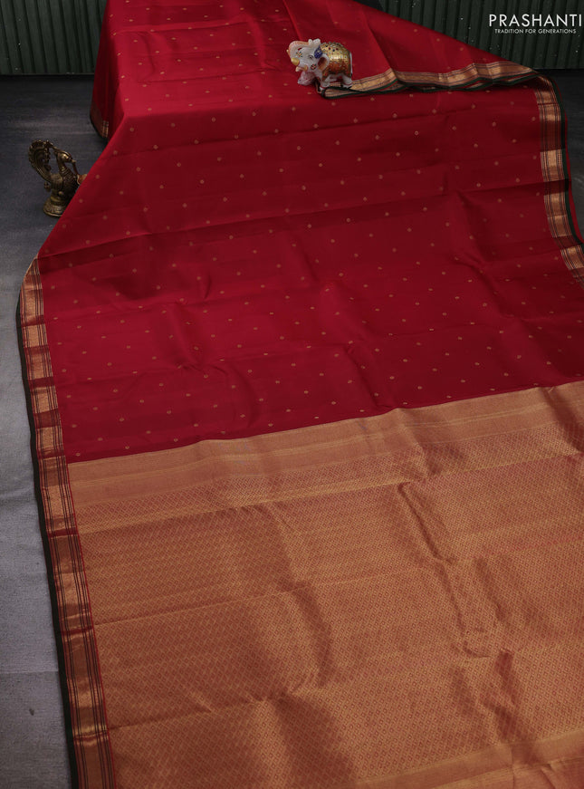 Maroon & Green Pure Kanchipuram Silk-Butta